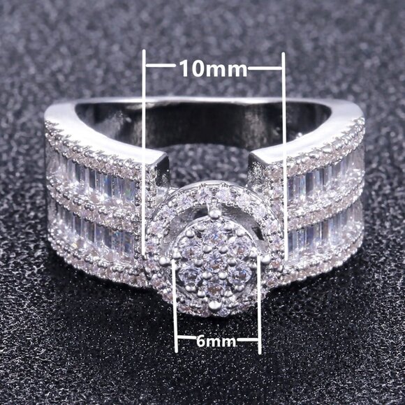 Charm Gemstone Zircon Luxury Diamond Chunky Rings for Women, INDN8167 - Picture 5 of 5